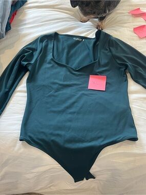 Abercrombie & Fitch Teal Long Sleeve Bodysuit